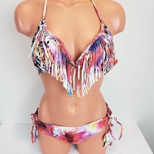 NWT Fringe/ Tie Dye Bikini Size Large